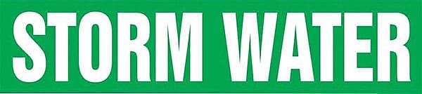 Accuform Signs® STORM WATER Snap Tite Stock Pipe Marker For 2 1/4" - 3"Dia. Pipe, White/Green, 1/Pk