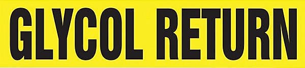 Accuform GLYCOL RETURN Snap Tite Stock Pipe Marker For 2 1/4" - 3"Dia. Pipe, Black/Yellow (RPK365STC)