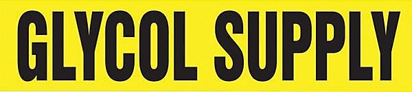 Accuform GLYCOL SUPPLY Snap Tite Stock Pipe Marker For 2 1/4" - 3"Dia. Pipe, Black/Yellow (RPK371STC)