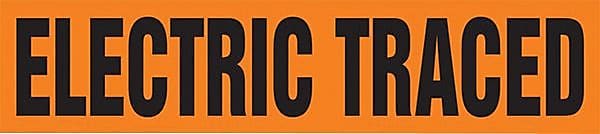 Accuform Signs® ELECTRIC TRACED Snap Tite Stock Pipe Marker For 2 1/4" - 3"Dia. Pipe, Black/Orange