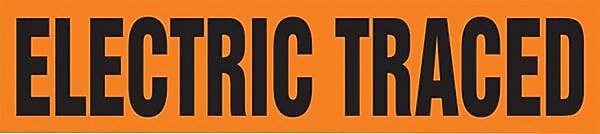 Accuform ELECTRIC TRACED Self Stick Stock Pipe Marker For 3/4" - 1¼"Dia. Pipe, Black/Orange (RPK303SSA)