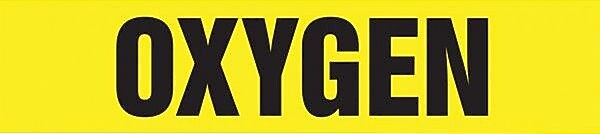 Accuform OXYGEN Self Stick Stock Pipe Marker For 2 1/2" - 6"Dia. Pipe, Black/Yellow (RPK551SSD)