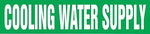Accuform Signs® COOLING WATER SUPPLY Snap Tite Stock Pipe Marker For 2¼" - 3"Dia. Pipe, White/Green