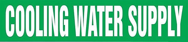 Accuform Signs® COOLING WATER SUPPLY Snap Tite Stock Pipe Marker For 2¼" - 3"Dia. Pipe, White/Green