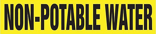 Accuform NON-POTABLE WATER Snap Tite Stock Pipe Marker For 2 1/4" - 3"Dia. Pipe, Black/Yellow (RPK541STC)
