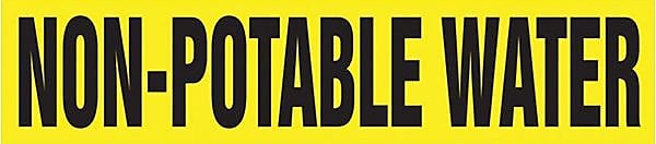 Accuform NON-POTABLE WATER Self Stick Stock Pipe Marker For 3/4" - 1 1/4"Dia. Pipe, Black/Yellow (RPK541SSA)