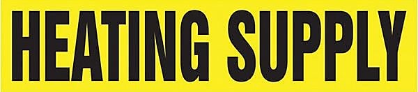 Accuform Signs® HEATING SUPPLY Snap Tite Stock Pipe Marker For 2 1/4" - 3"Dia. Pipe, Black/Yellow