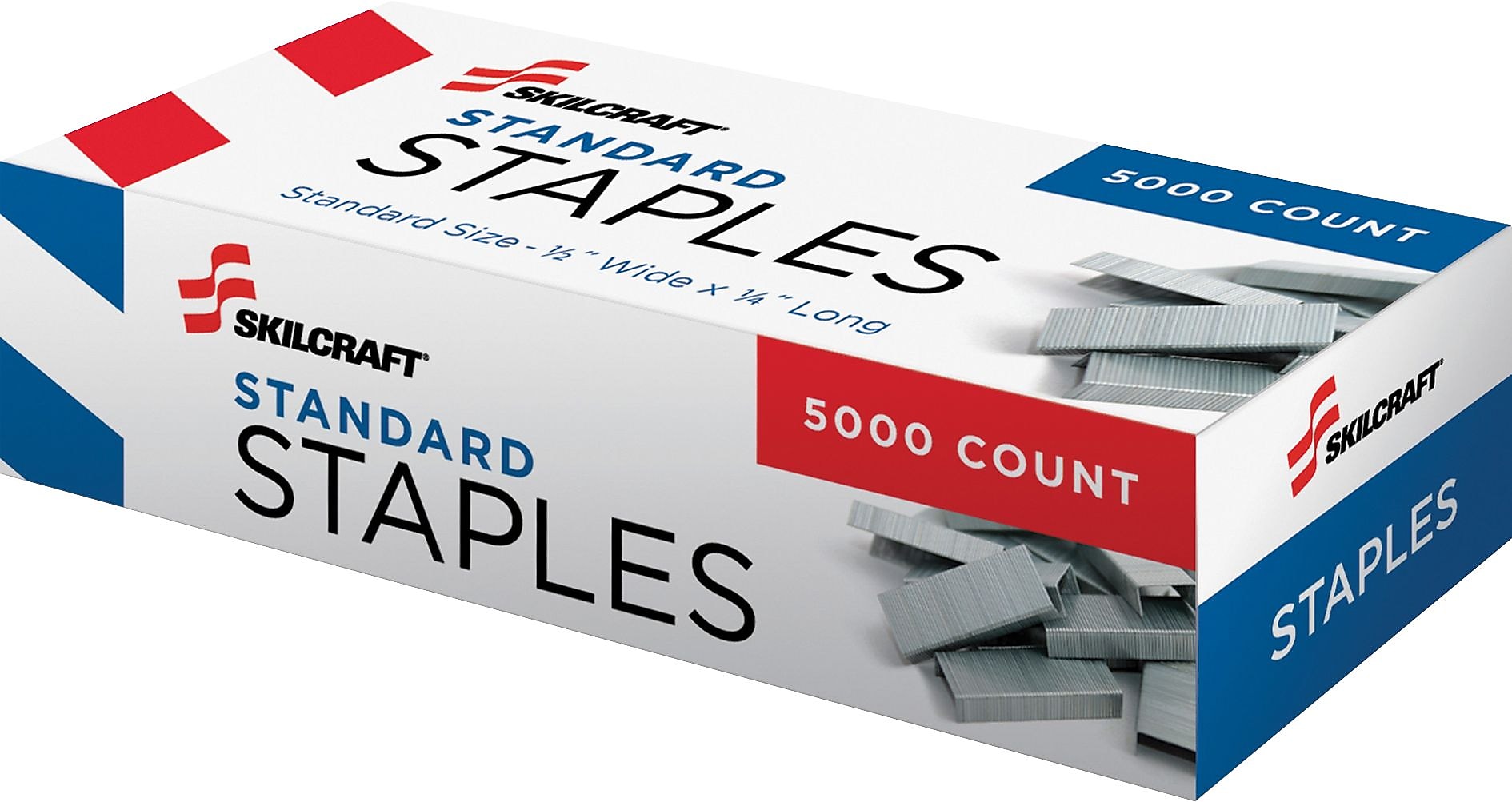 AbilityOne SKILCRAFT 0.25" Standard Staples, 210 Per Strip, 5000/Box (NSN2729662)