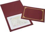 AbilityOne SKILCRAFT Linen Gold Foil Certificate Holder, A4, 8.5"W x 11"L, 8"W x 10"L Sheet Size, Linen, Burgundy, 6/PK