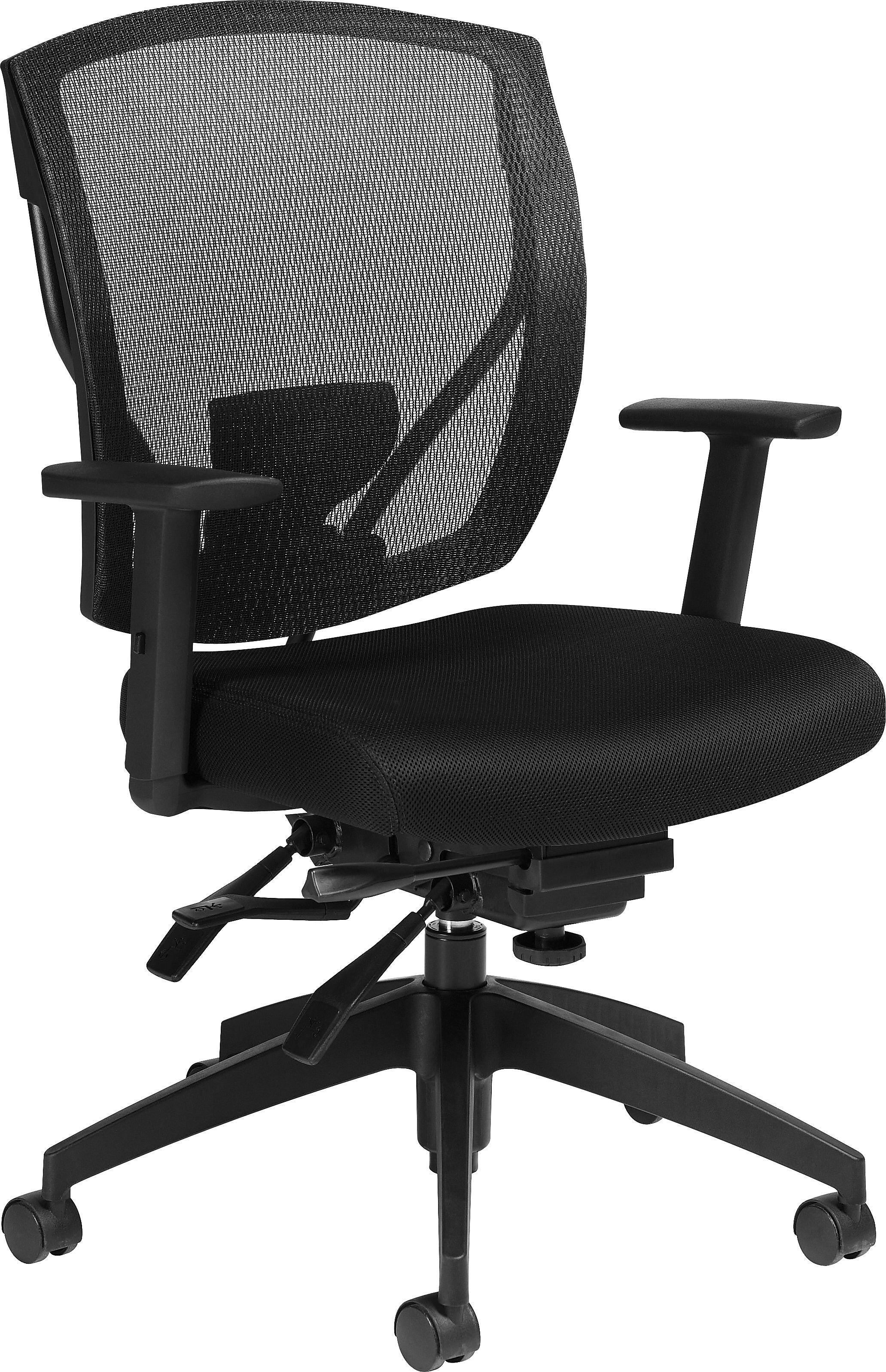 Offices To Go Mesh Multi-Function Task Chair with Arms, Black (OTG2803B)