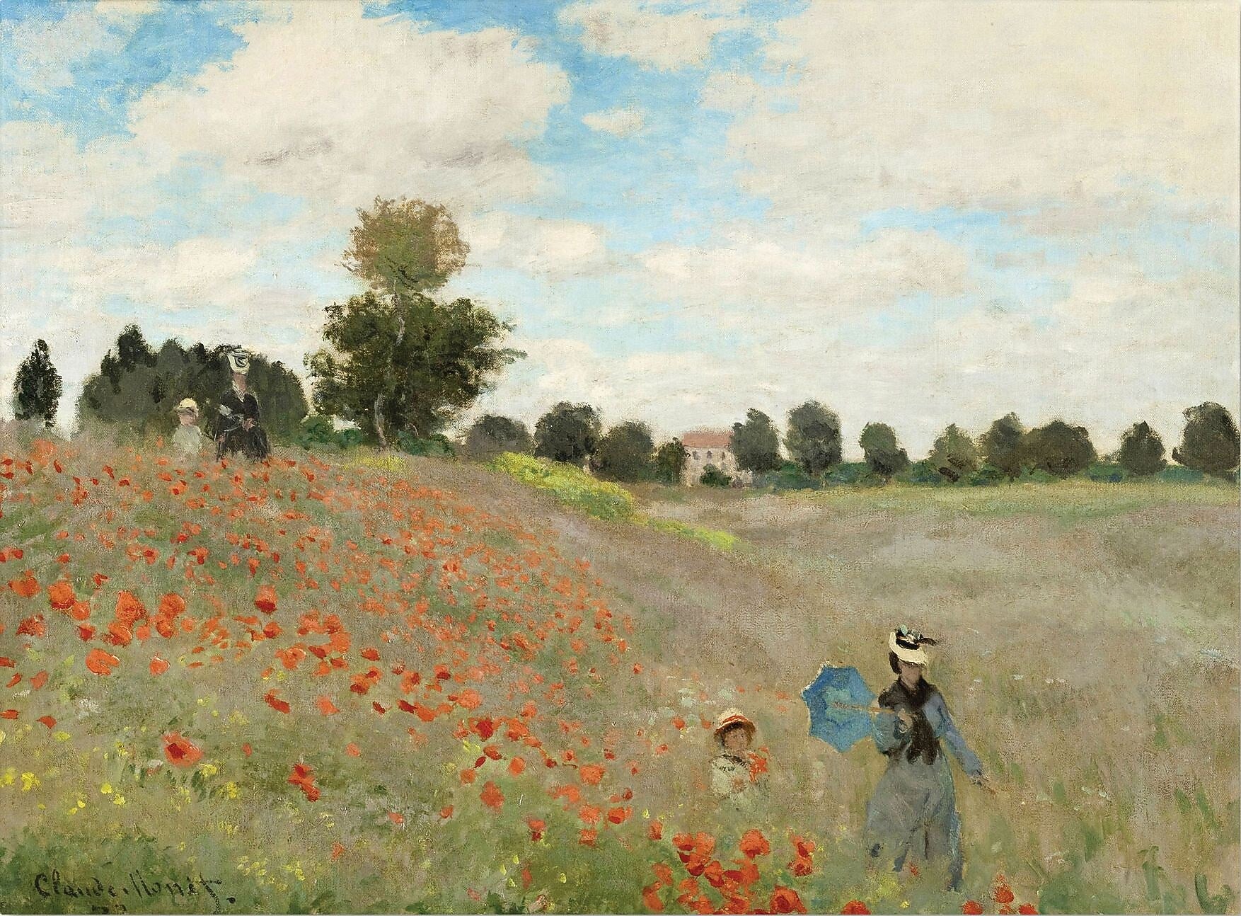 Trademark Global Claude Monet "Wild Poppies near Argenteuil" Canvas Art, 18" x 24"