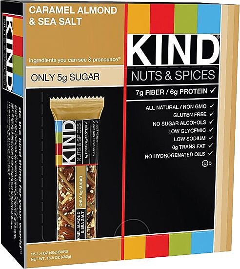 KIND Gluten Free Caramel Almond & Sea Salt Nut Bars, 1.4 oz, 12/Box (PHW18533)
