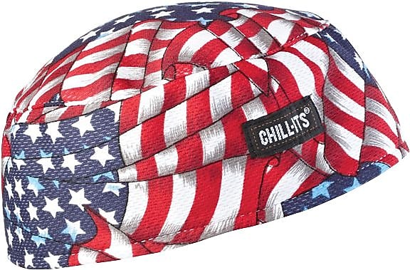 Ergodyne Chill-Its 663 High-Performance Cooling Beanie, Star & Stripes, One Size, 6/Carton (12506)