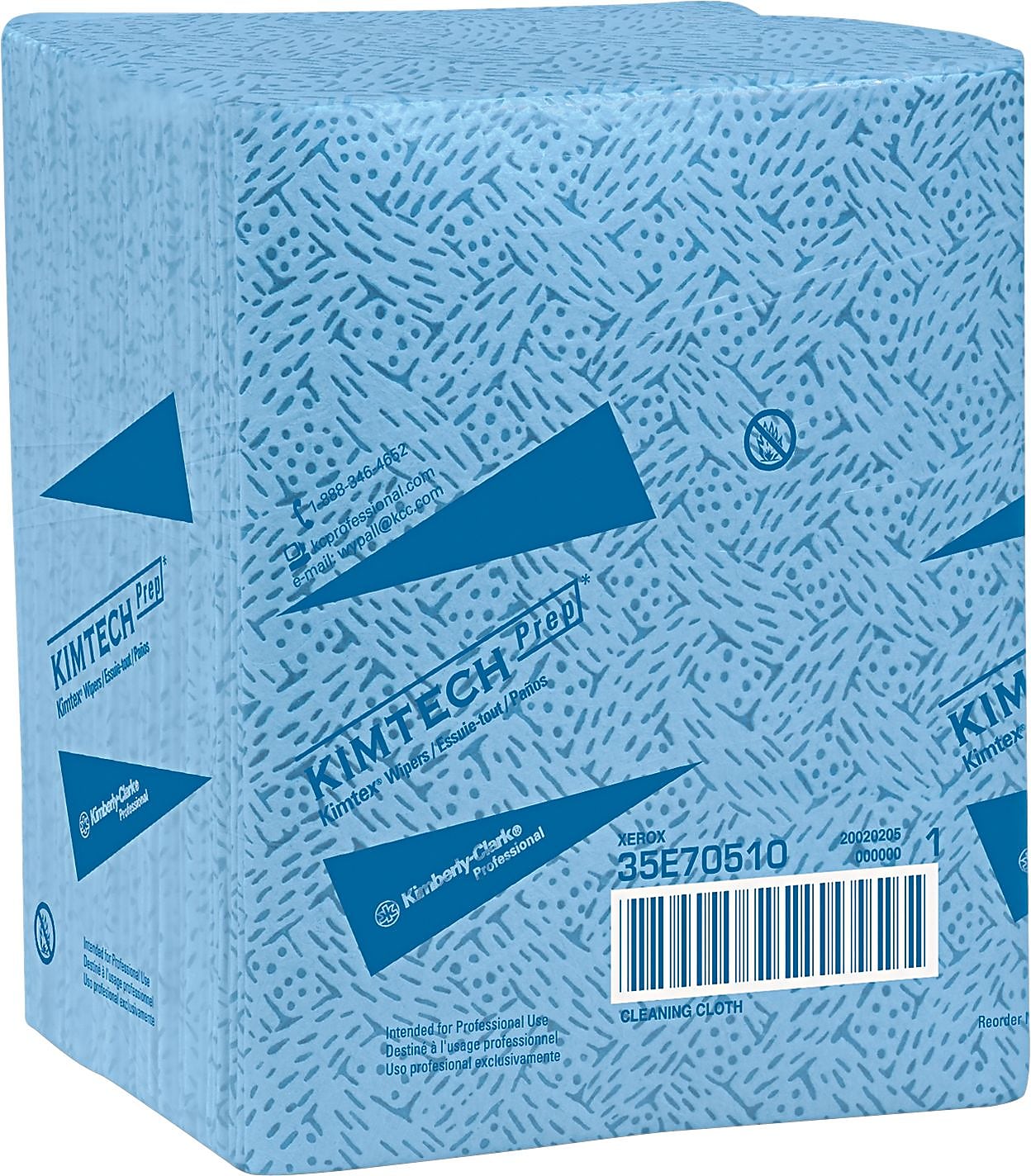 Kimtech Prep Kimtex Cleaning Towels, Blue, 66 Towels/Pack, 8/Carton (KCC33560)
