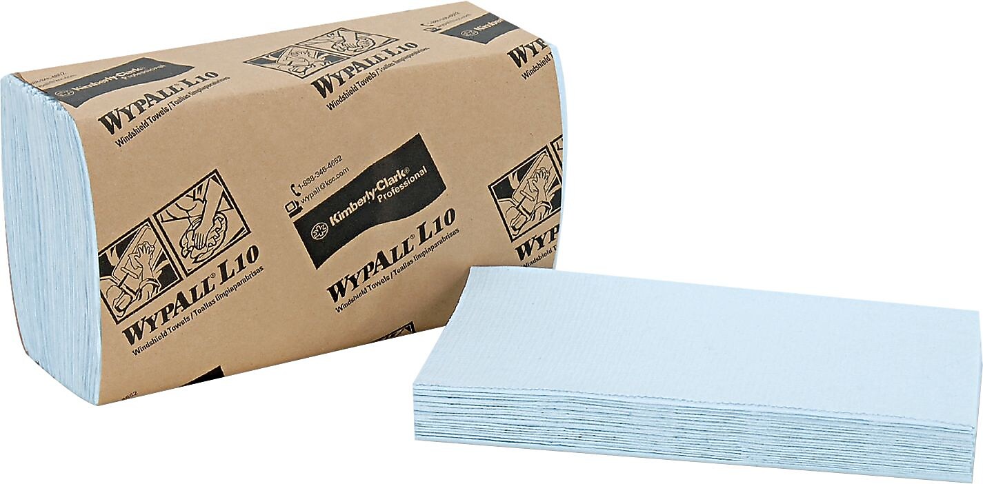 Boardwalk® Windshield Paper Towels, Unscented, 9.125 x 10.25, Blue, 250/PK, 9 Packs/Carton