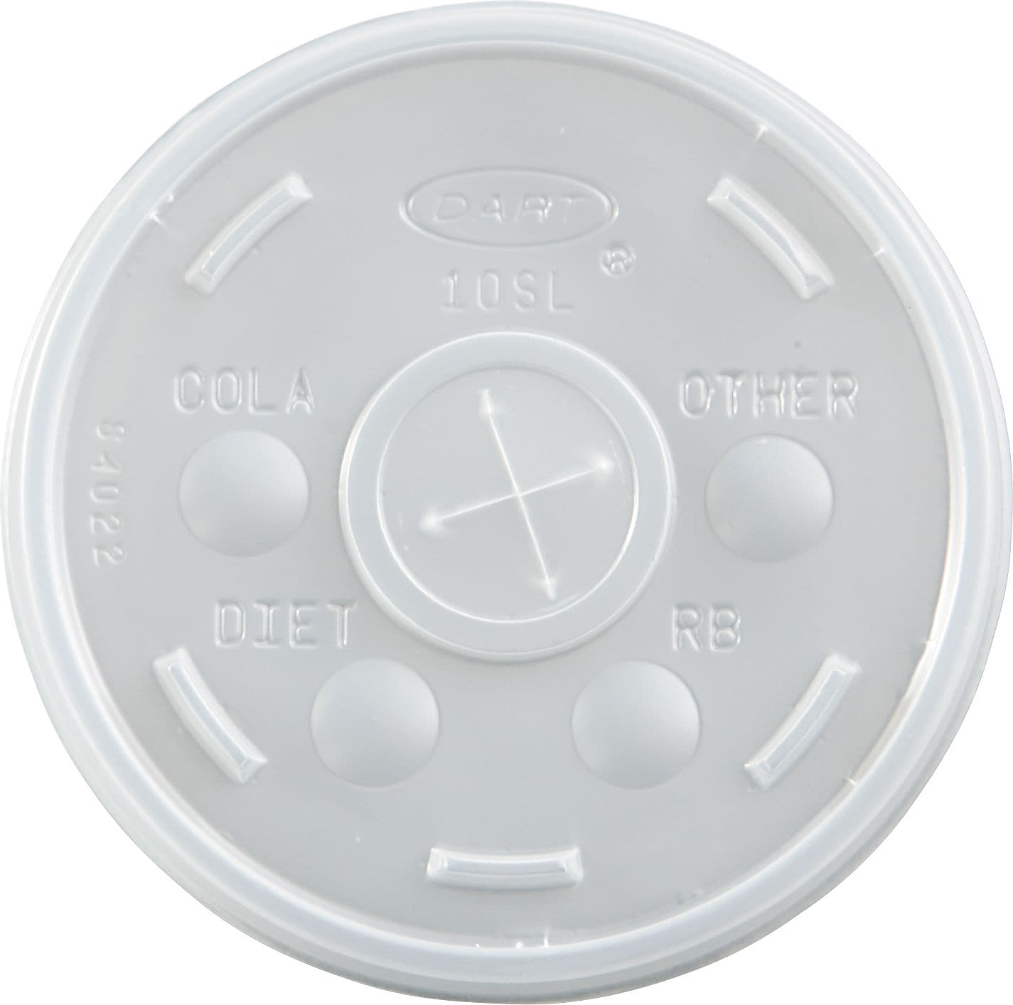 Dart® Straw Slot Foam Cup Lids, 10 oz., Translucent, 1000/Carton (10SL)