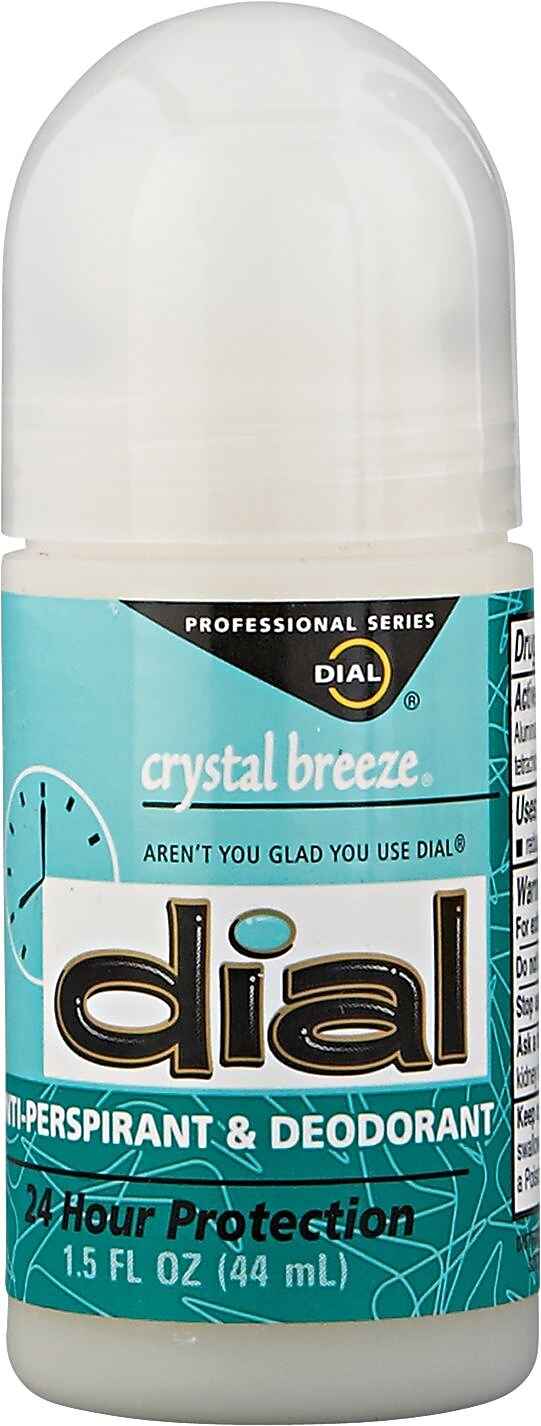 Dial® Anti-Perspirant Deodorant, Crystal Breeze, 1.5 oz Roll-On Bottle, 48/Carton (DIA 07686)