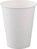 Solo Single-Sided Poly Paper Hot Cups, 8oz, White, 50/Bag, 20 Bags/Ct