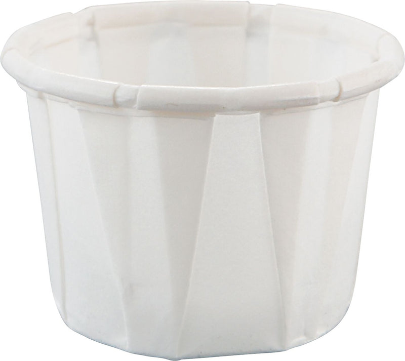 Paper Portion Cups, .5oz, White, 250/Bag, 20 Bags/Ct