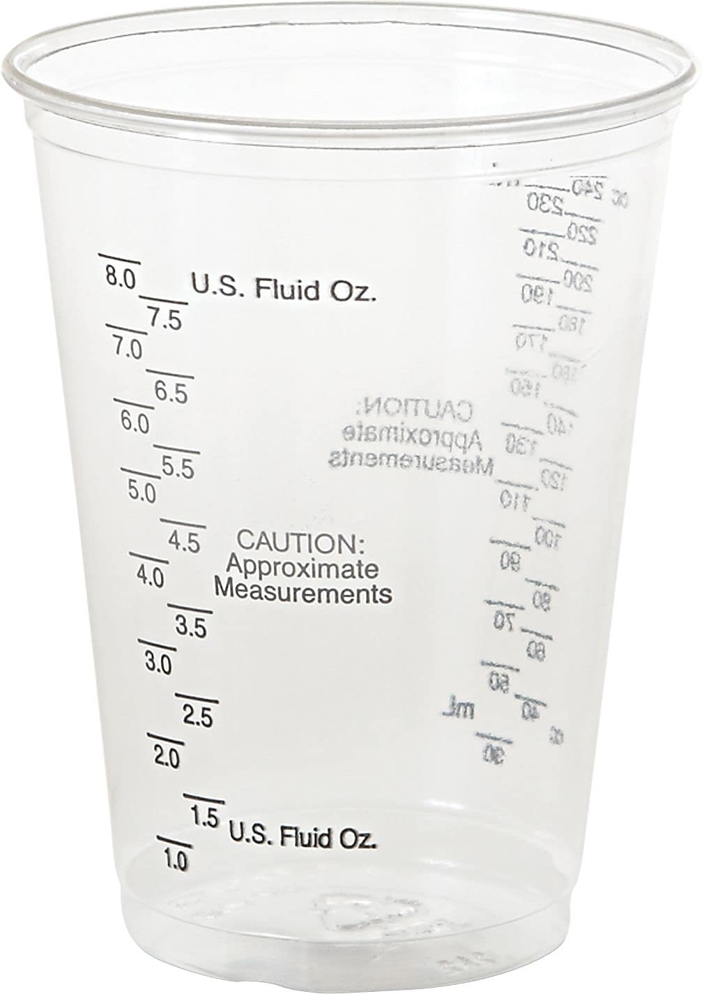 Plastic Medical & Dental Cups, Graduated, 10 Oz, Clear, 50/Bag, 20 Bags/Ct