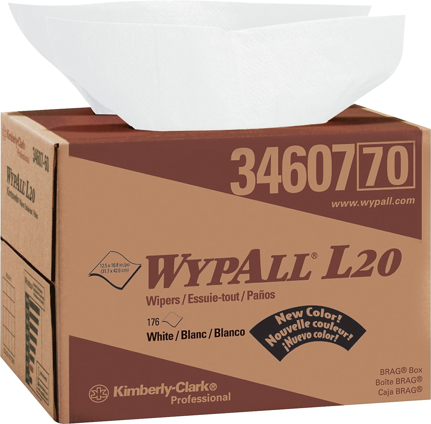 WypAll L20 Cleaning Wipers, White, 176 Wipers/Box (KCC34607)