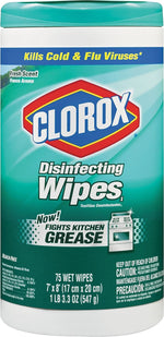 Clorox Disinfecting Wipes, Fresh Scent, 75 Wipes/Container, 450/Carton (CLO01656)