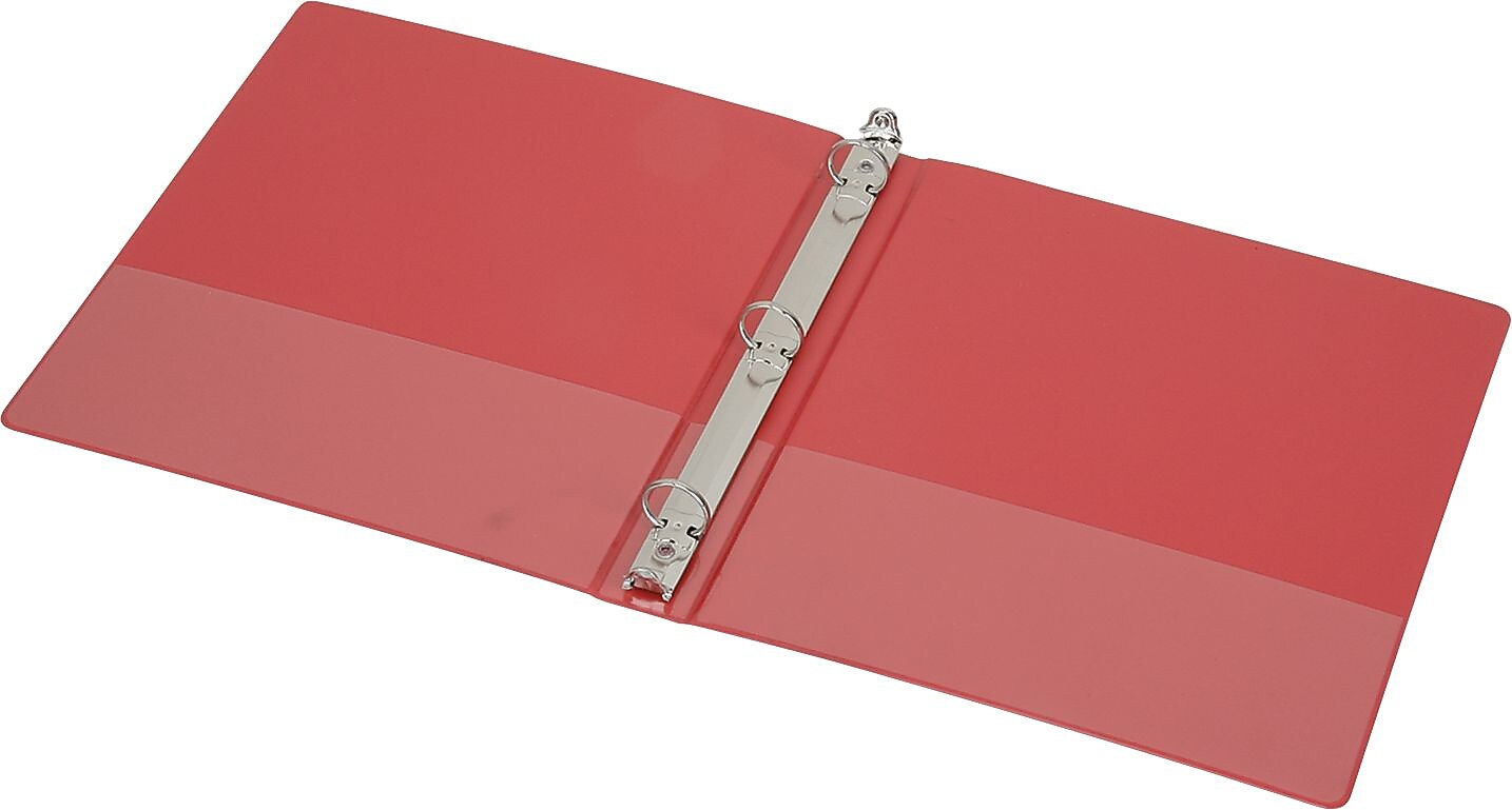 AbilityOne SKILCRAFT 3-Ring Binder, No Overlay, 11 x 8 1/2, 1" Capacity, Red (7510004098647)
