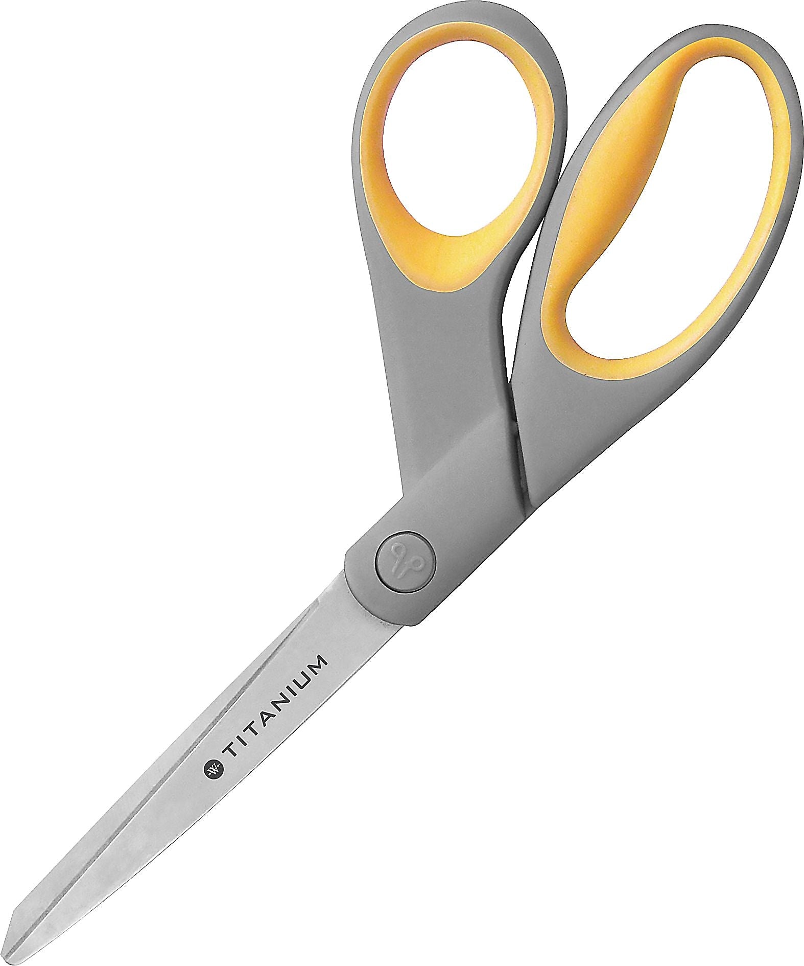 AbilityOne SKILCRAFT Titanium 8" Bent Scissor, Bent, Titanium, Gray/Yellow