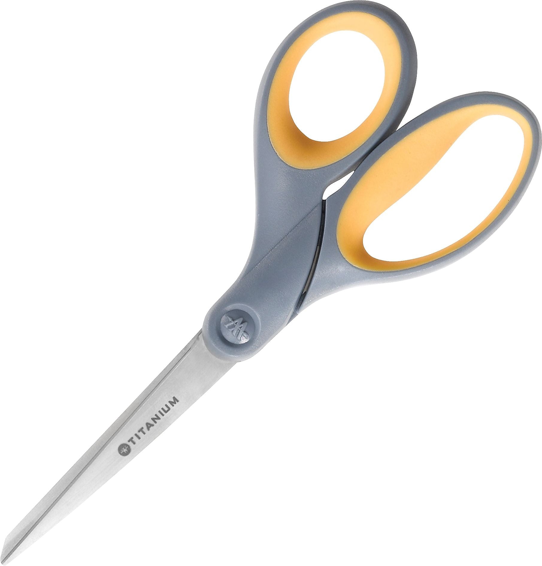 AbilityOne SKILCRAFT Titanium 7" Straight Scissor, Straight, Titanium, Gray/Yellow