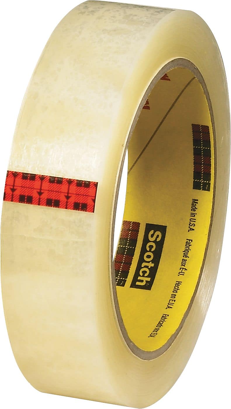 Scotch Transparent Clear Tape, 1" x 72 yds., 3" Core, Clear (600-1-72)
