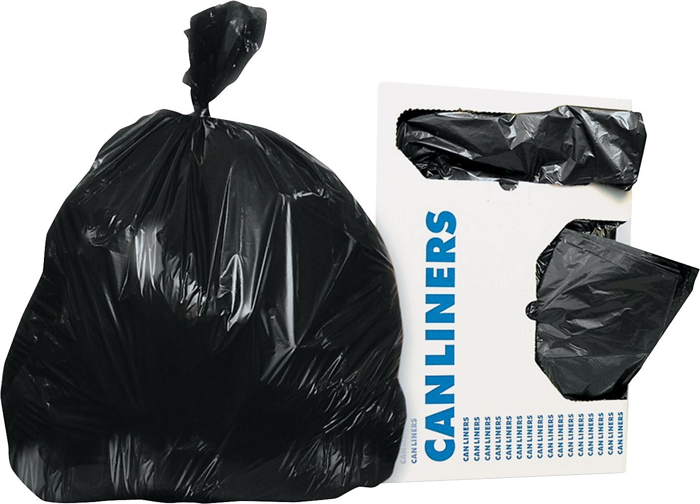 Low-Density Can Liners, 20-30 Gal, .9 Mil, 36 x 30, Black, 250/Ct