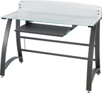 Safco Xpressions Glass Top Computer Desk, Frosted/Black