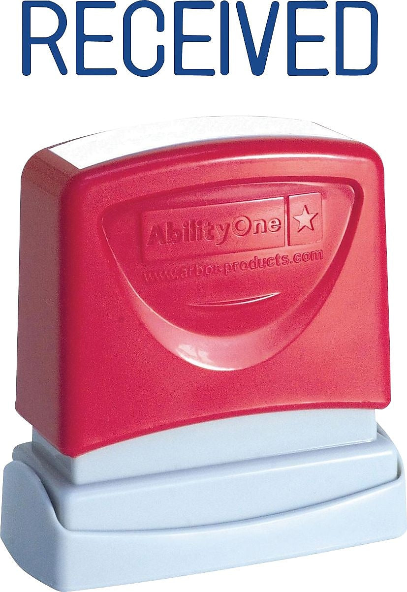 AbilityOne AccuStamp Pre-Inked Message Stamp, RECEIVED, Blue (7520012074226)