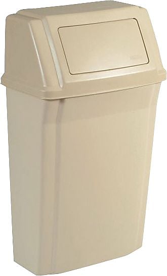Rubbermaid® Commercial Slim Jim® Wall Mounted Container, Beige, 15 gal