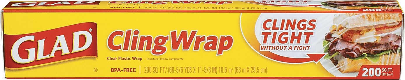 Glad® Cling Wrap, Plastic 200 Sq. Ft., 12/CS