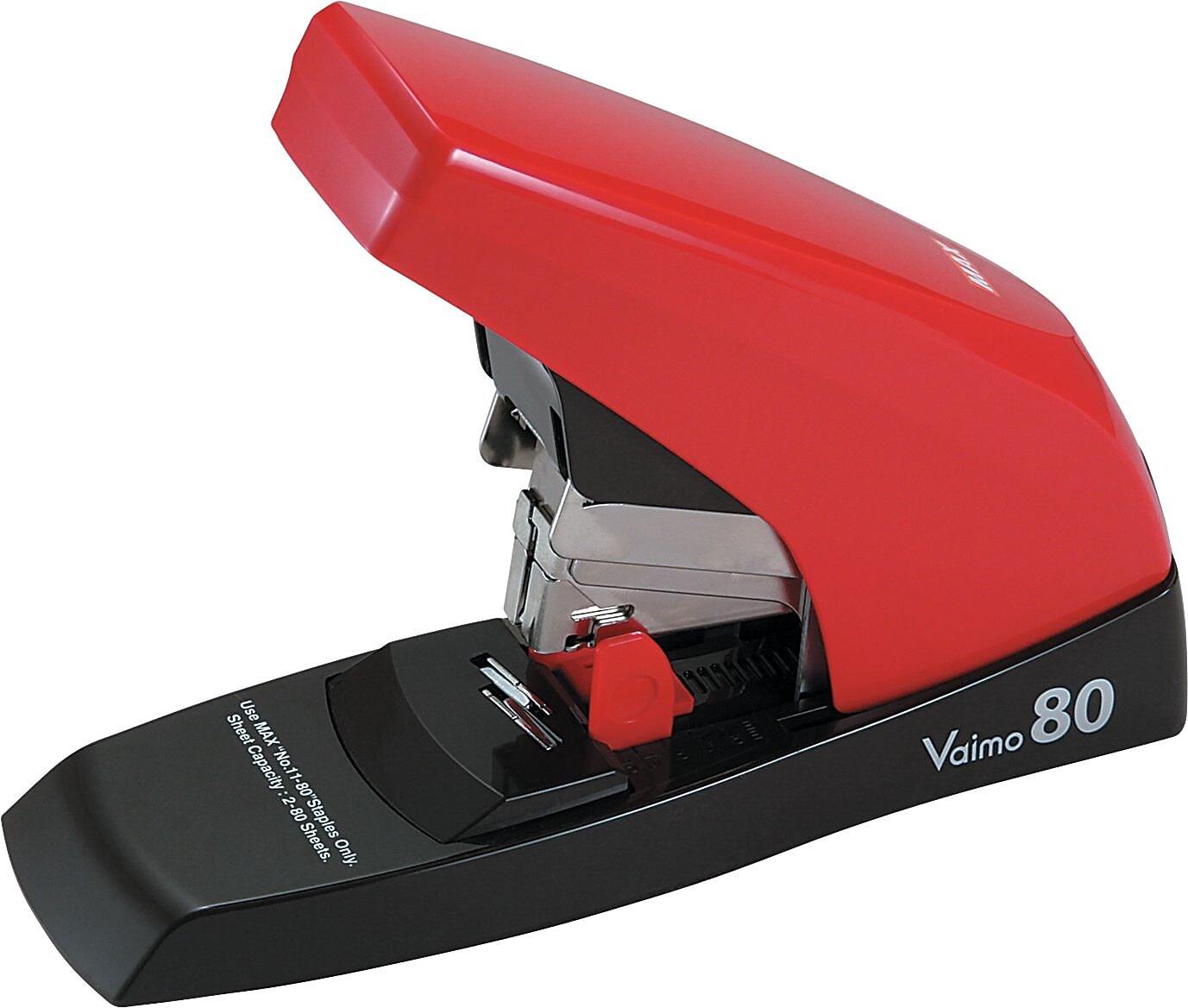 Vaimo 80 Heavy-Duty Flat-Clinch Stapler, 80-Sheet Capacity, Red/brown