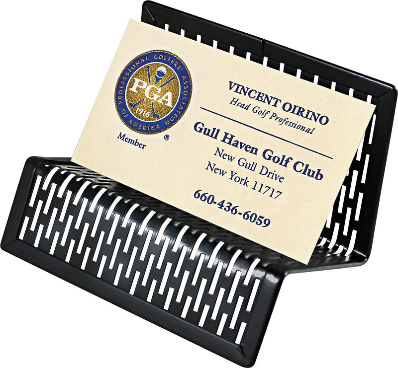 Artistic Urban Collection Punched Metal Business Card Holder,  Black,  2” x 3 ½”,  50 Card Capacity (ART20001)