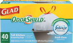 Glad 13 Gallon Scented Kitchen Trash Bag, 0.78 mil, White (CLO78361)
