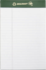 AbilityOne Skilcraft Notepad, 5" x 8", Wide Ruled, Green, 50 Sheets/Pad, 12 Pads (NSN5169629)