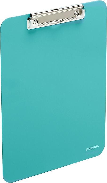 Poppin Plastic Clipboard, Letter Size, Aqua (101348)