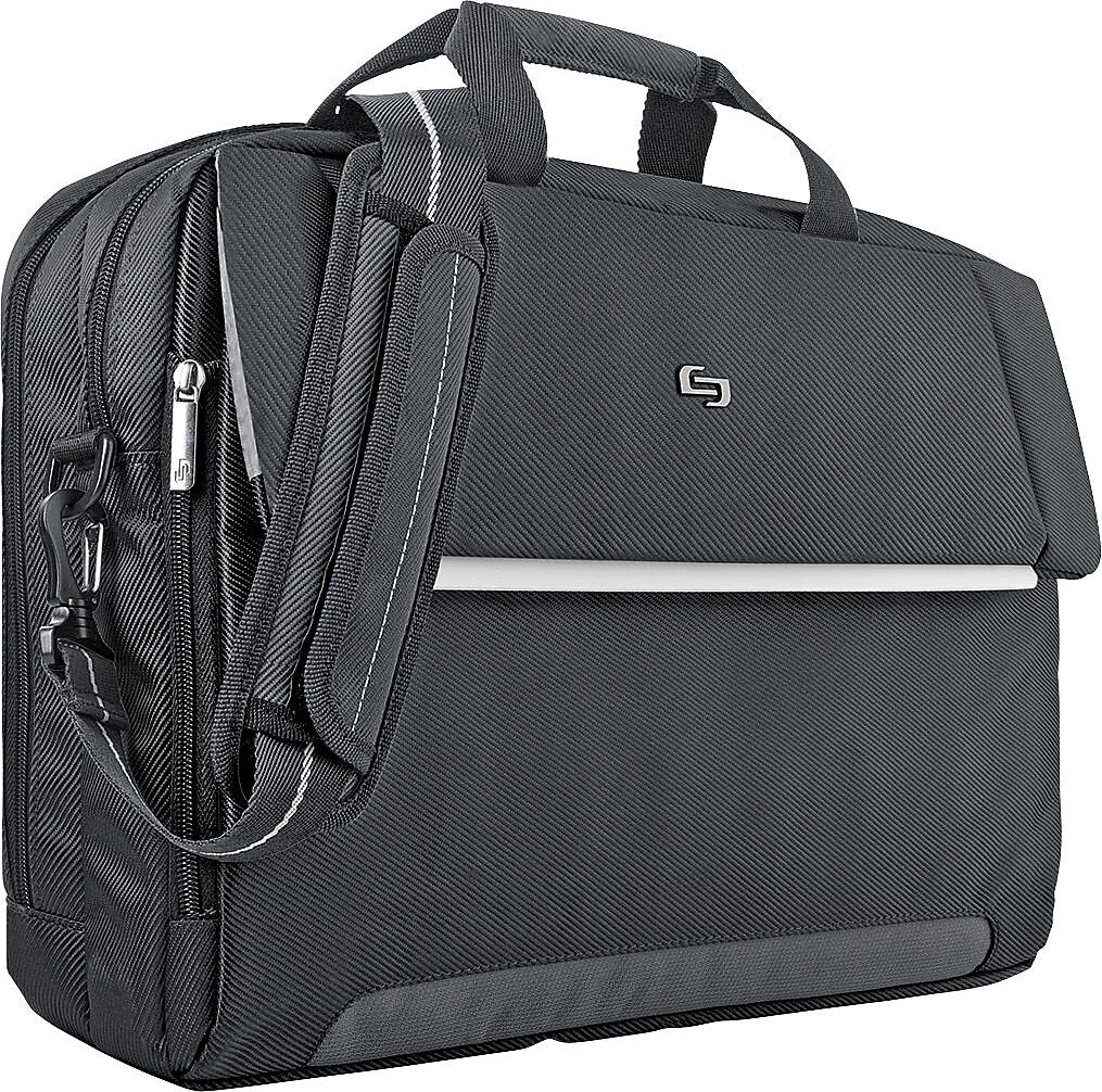 Solo New York Urban Chrysler Polyester Briefcase, Laptop Compatible, Black (LVL330-4)