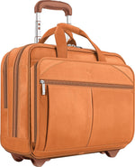 Solo New York 15.6" Leather Rolling Laptop Bag, Tan (D5291)