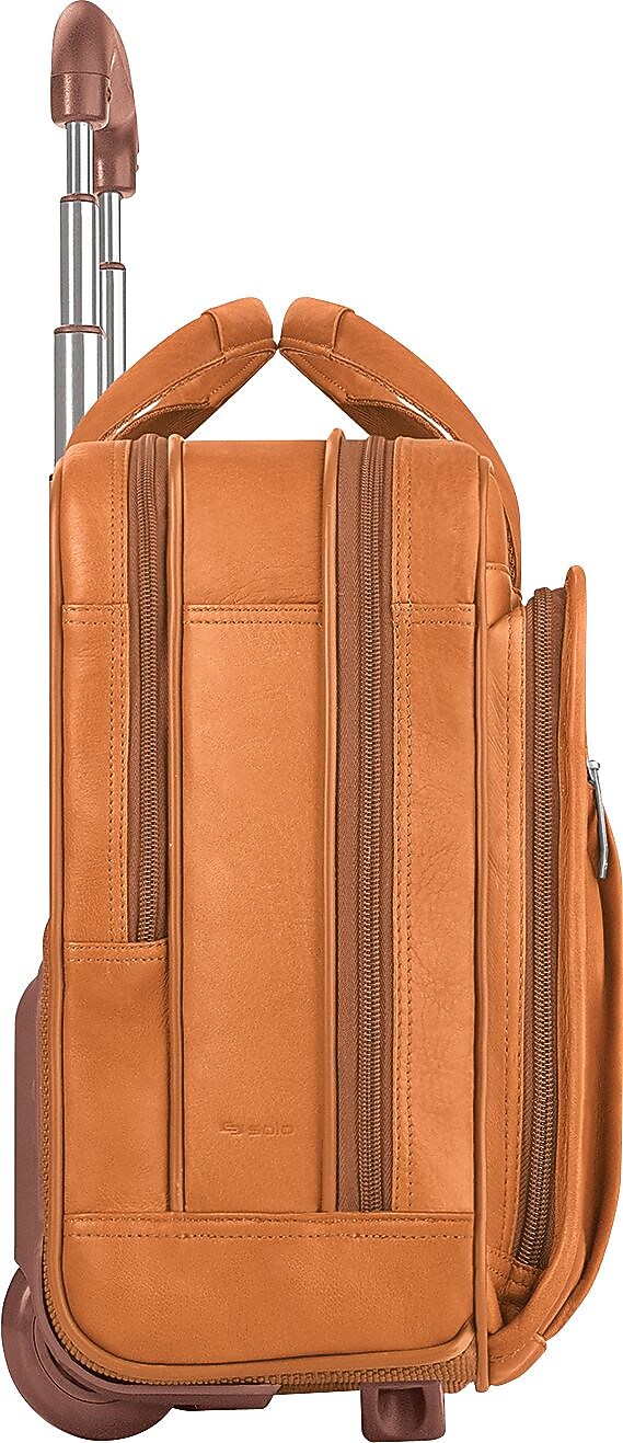 Solo New York 15.6" Leather Rolling Laptop Bag, Tan (D5291)