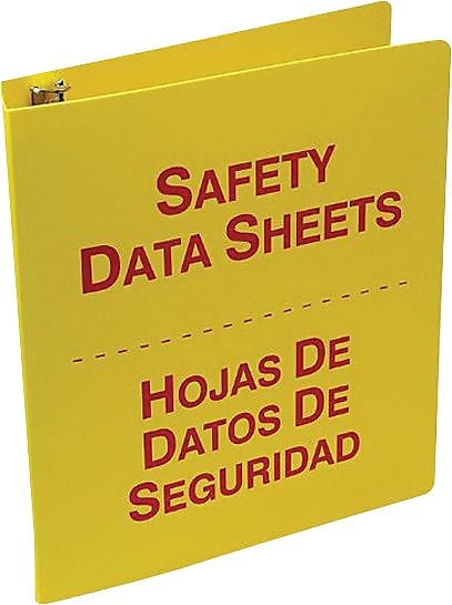 Accuform SDS Safety Data Sheets 2 1/2" 3-Ring Binder, Yellow/Red (SBZRS642)