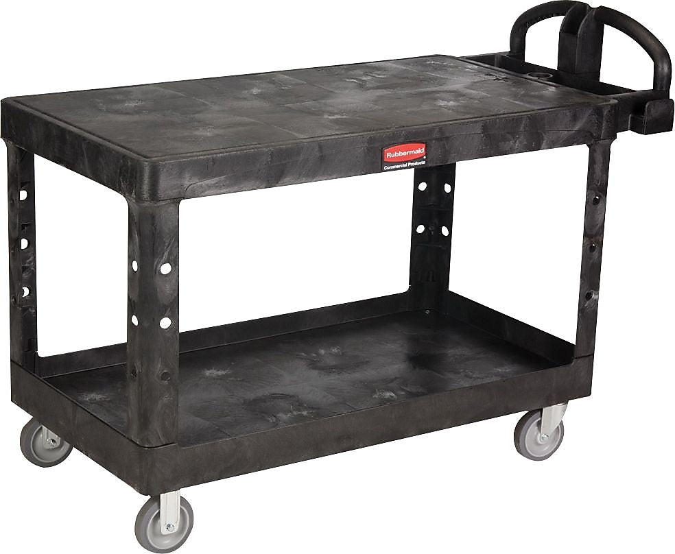 Rubbermaid® 25-1/4" x 54" x 36" Heavy-Duty Shelf Utility Cart, Black (FG454500BLA)