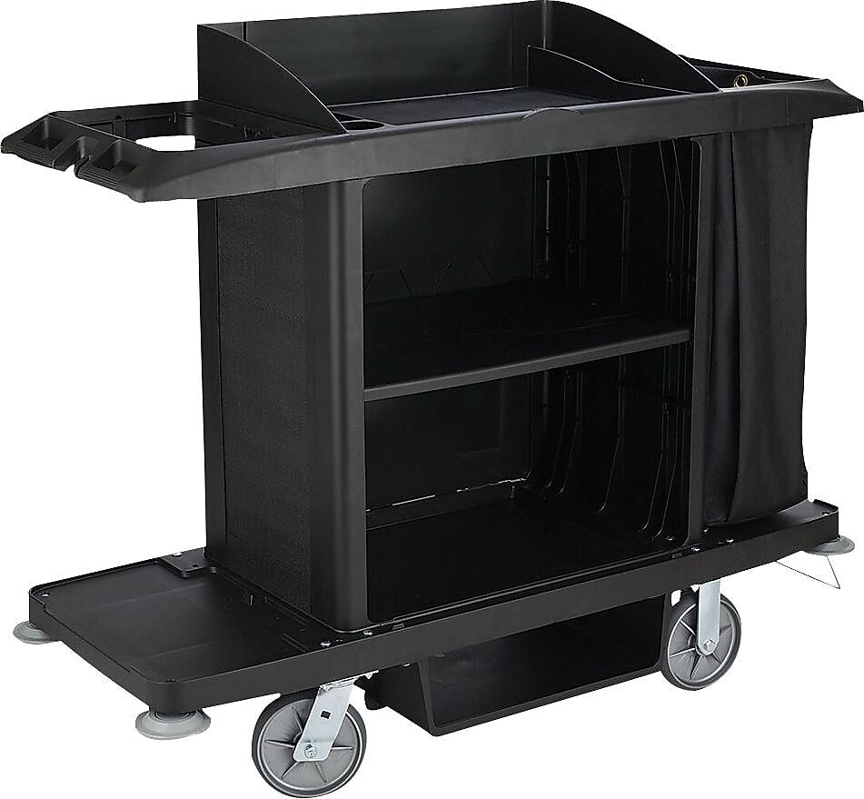 Rubbermaid Executive Housekeeping 3-Shelf Cleaning Cart (FG618900BLA)