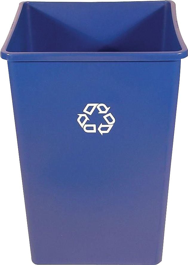 Rubbermaid® Untouchable® Recycling Waste Containers, Square w/PCR Content, Clue, 50 gallon