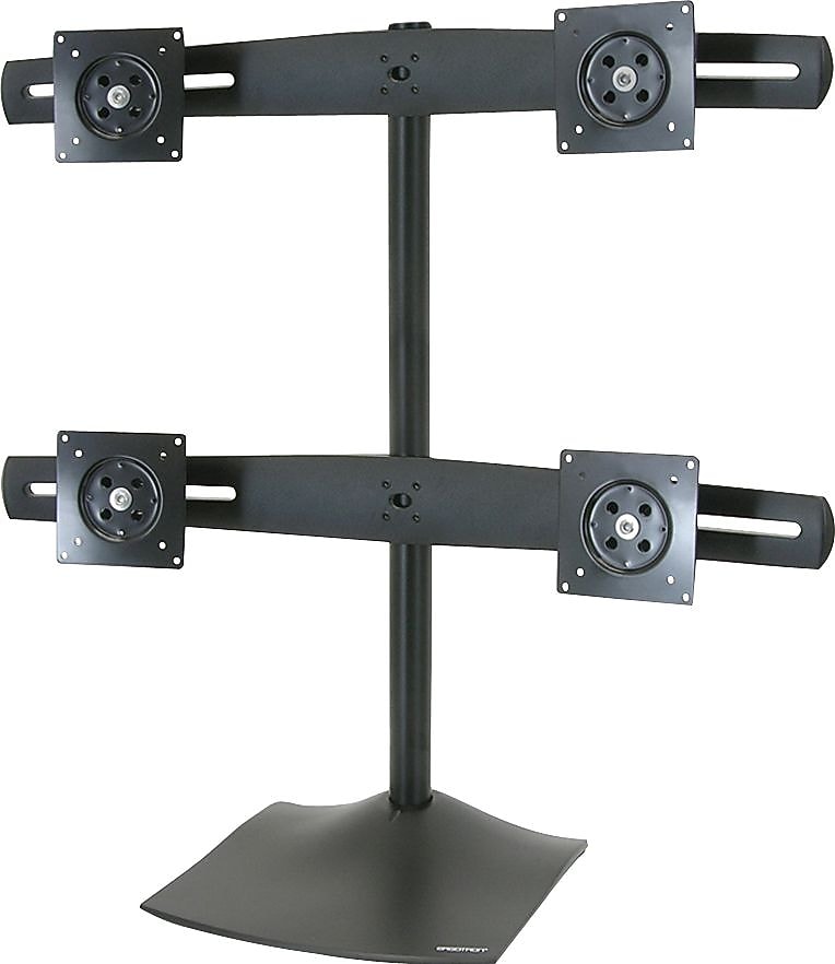Ergotron DS100 Quad-Monitor Desk Stand Adjustable Monitor, Up to 24", Black (33-324-200)