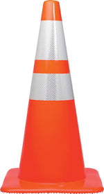 Tatco 28"H Reflective Traffic Cone, Silver (TCO25900)