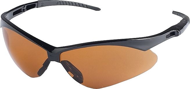 Jackson Safety V30 Nemesis Safety Glasses, Black Frame, Copper Lens with Blue Shield (19642)